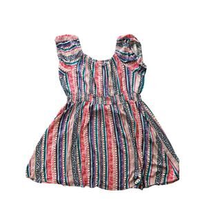 Mini Lenny Smocked Off-Shoulder Dress- vertical stripes Torrid Size 3 floral
